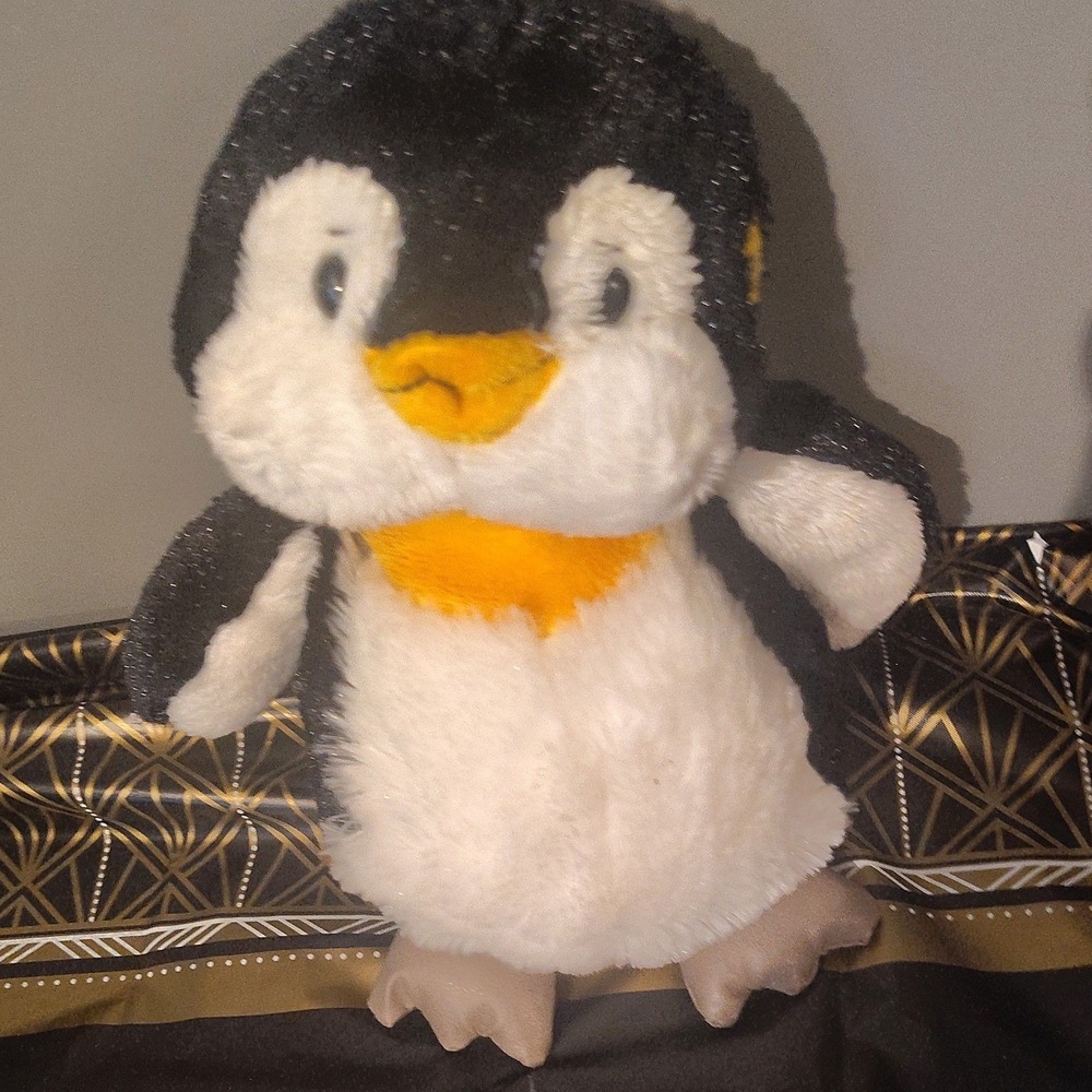 Ganz Webkinz Penguin Plush Stuffed Animal Black White Orange W Logo Ganz Tag